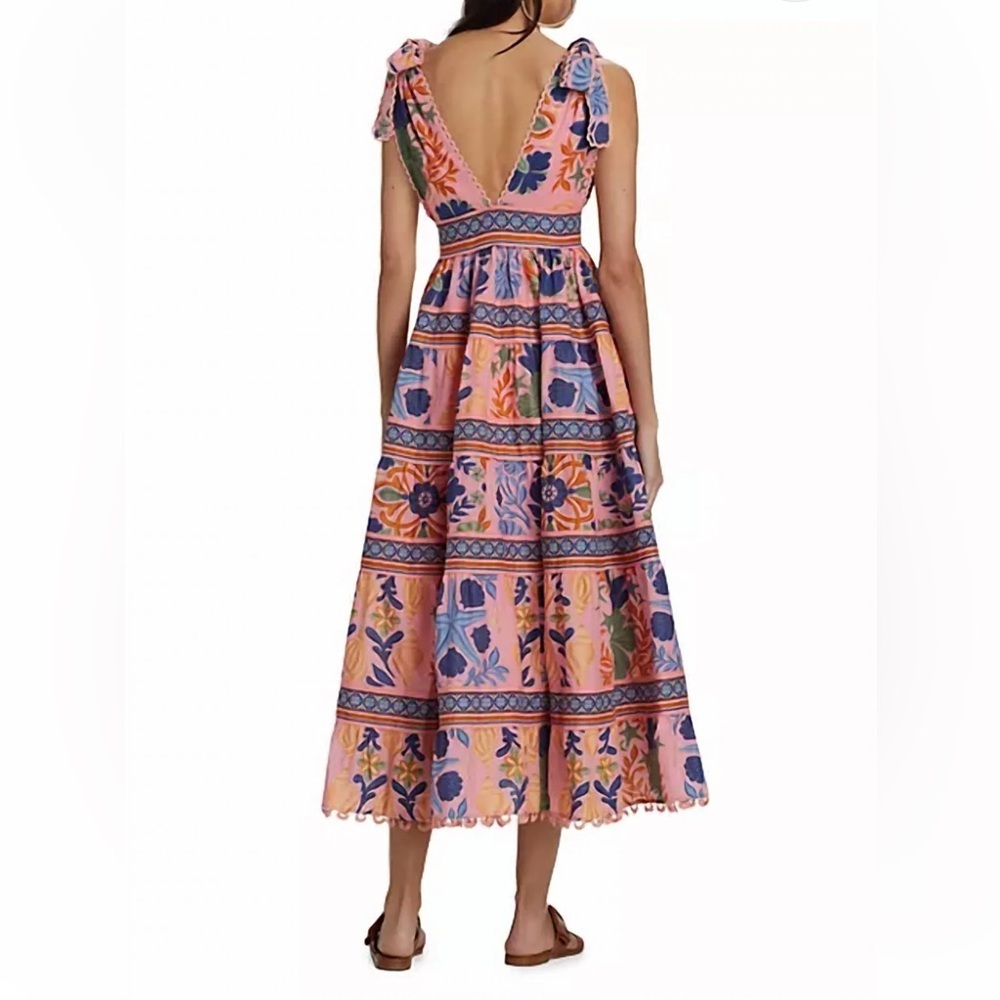 Farm Rio Seashell Tapestry Midi Dress In size Large - Picture 4 of 16